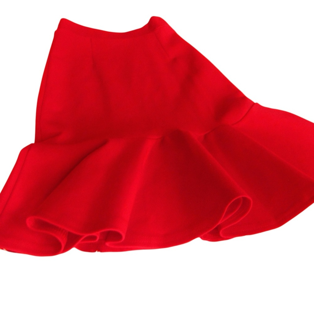Elegant Red Flared Skirt
